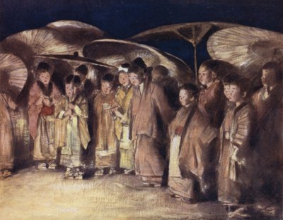 Una escena de calle, Kioto de Mortimer Ludington Menpes